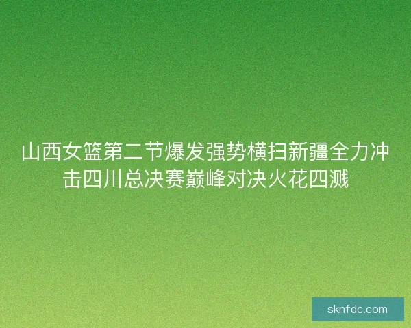 山西女篮第二节爆发强势横扫新疆全力冲击四川总决赛巅峰对决火花四溅