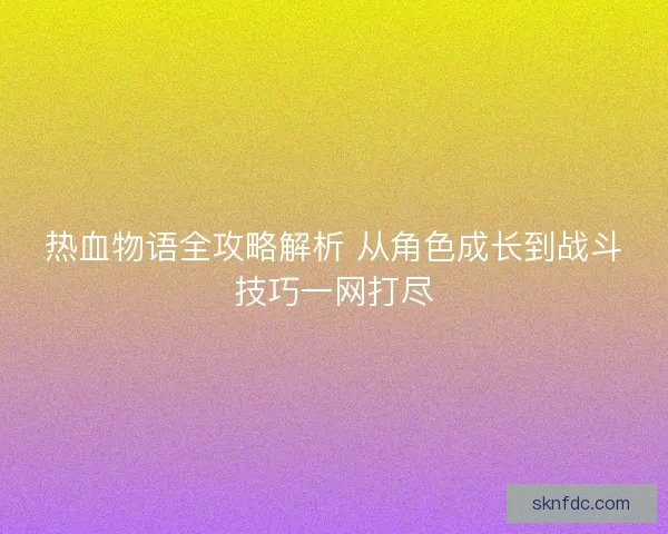 热血物语全攻略解析 从角色成长到战斗技巧一网打尽